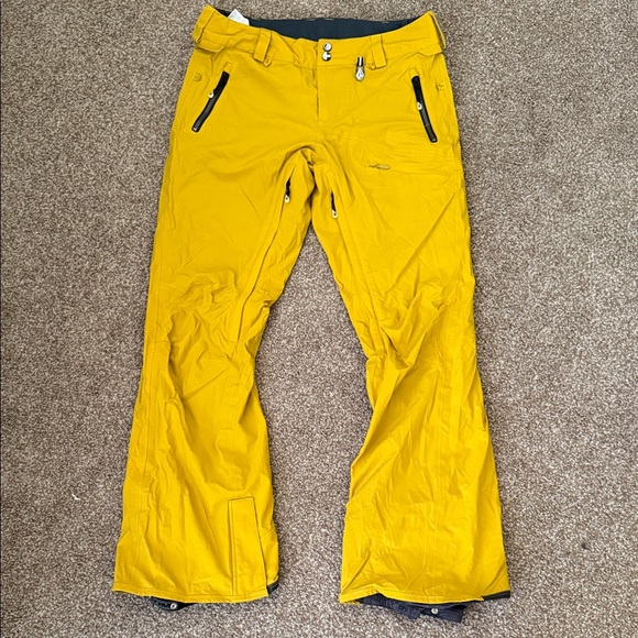 Volcom Gold and Black Modern Straight Snow Pants Lennon 4 Way Stretch - Picture 1 of 14